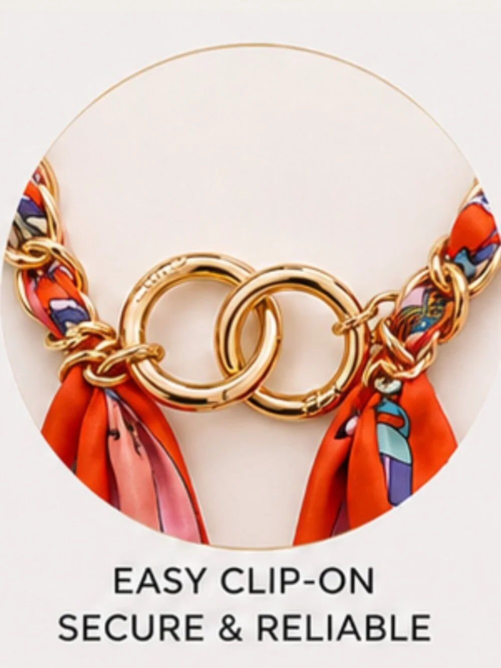Ribbon Chain Phone Crossbody Lanyard with clear Tether Patch